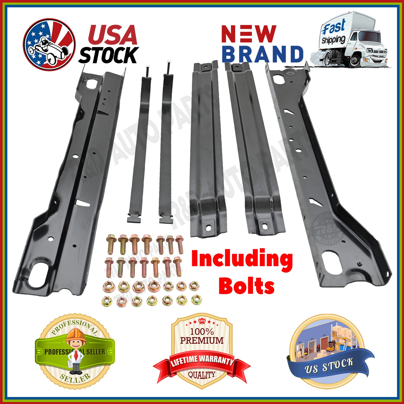 Rear Tank Rear Crossmembers For 1980-1996 Ford F150 F250 F350 With Bolts  Straps