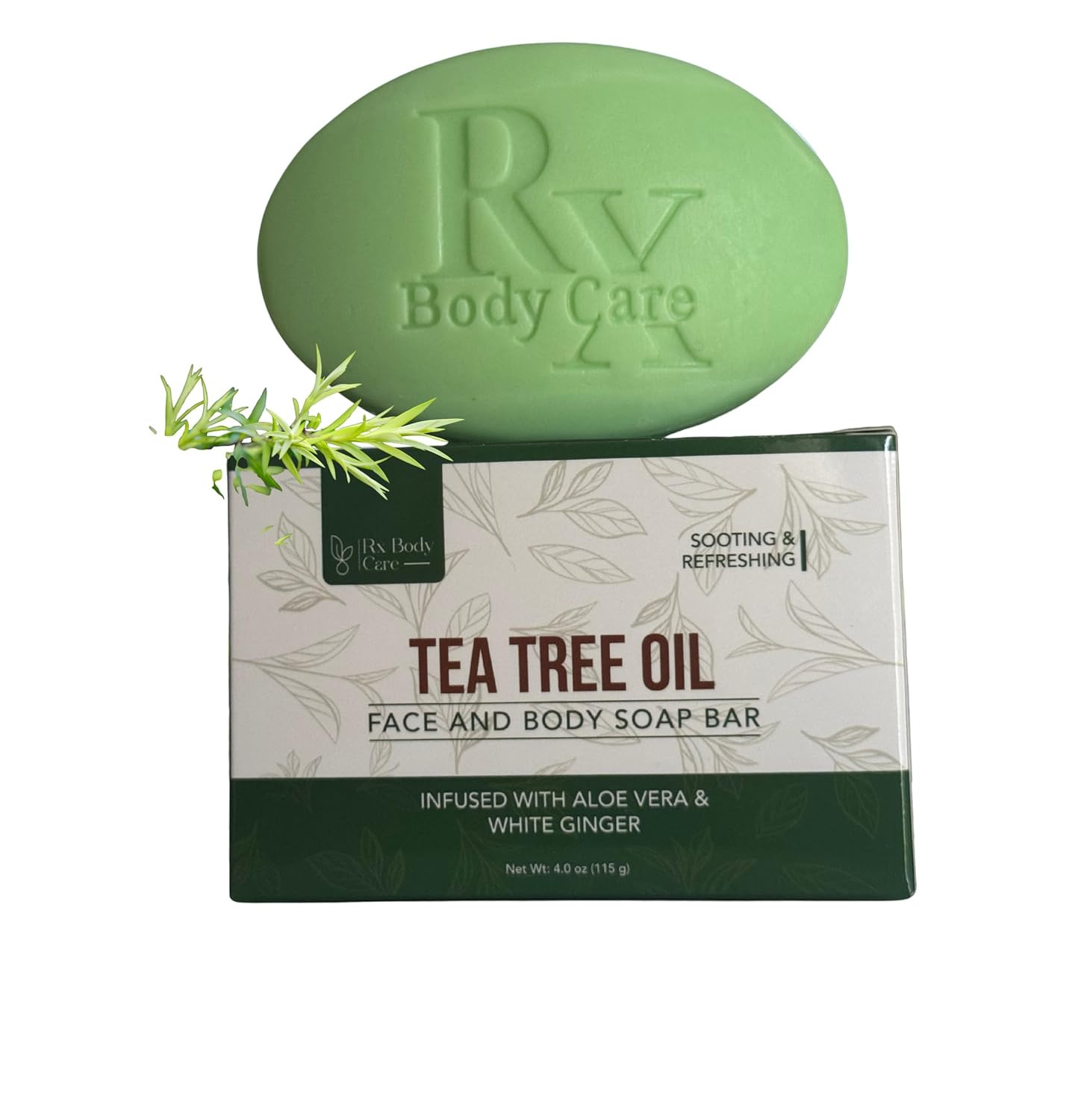 Tea Tree Oil Soap Bar For Face & Body 4.0 oz - Antifungal Antiseptic Cleanser Ag