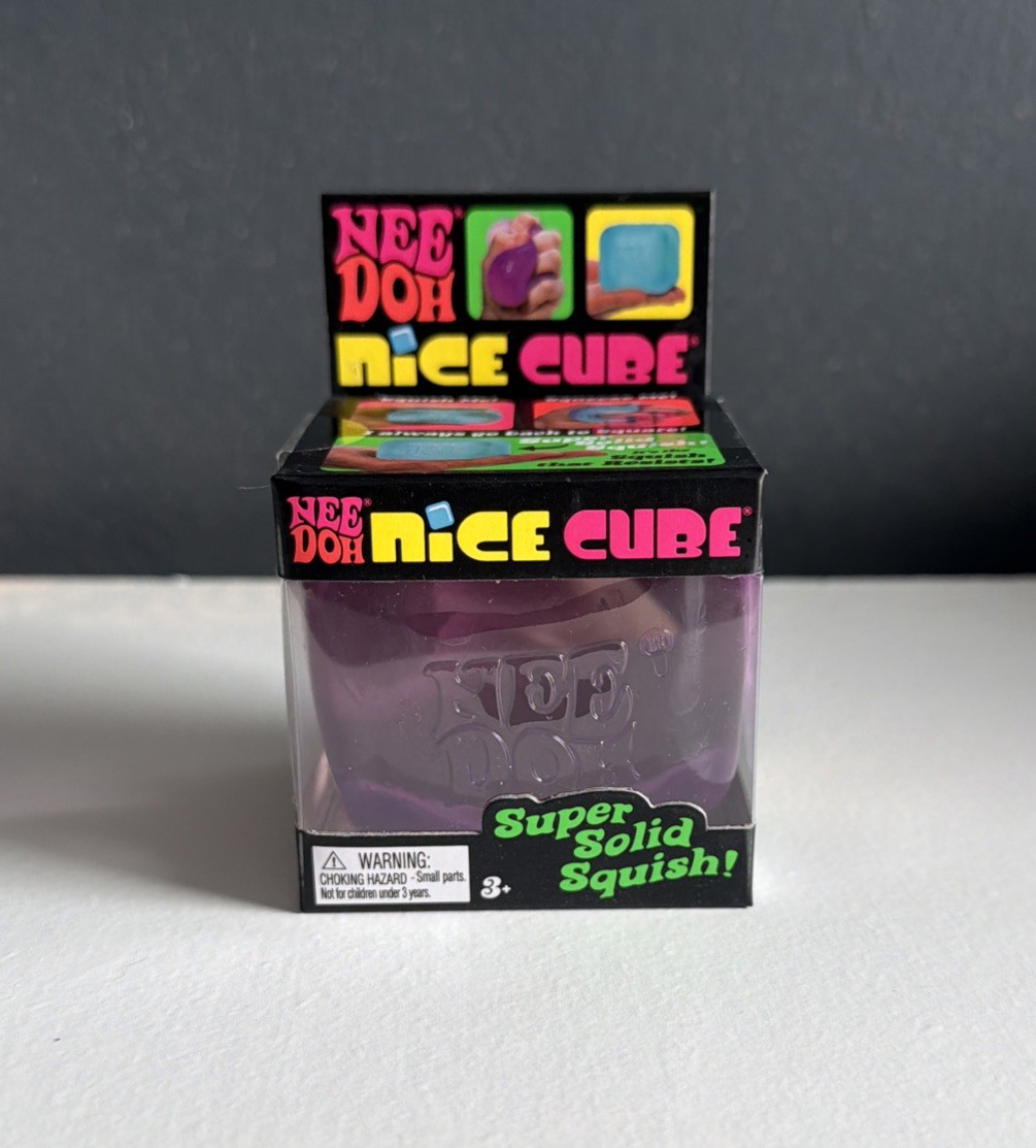 Nee Doh Nice Cubes Ice Cube  Toy Fidget  Super Solid Squish Purple