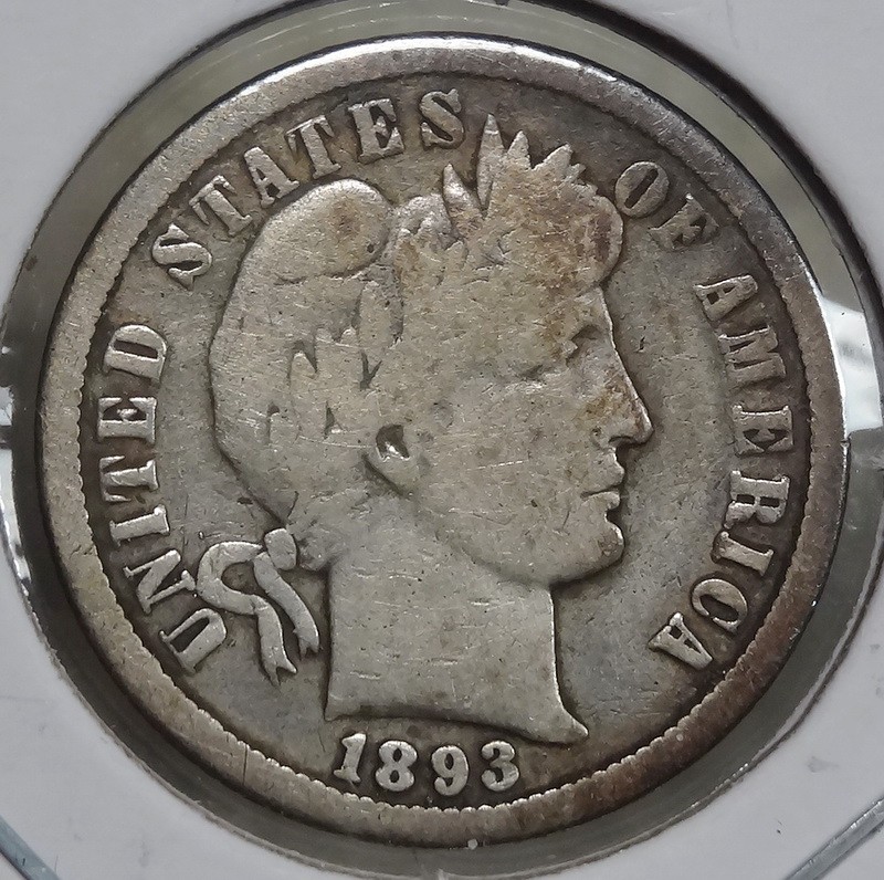 1893-O Barber Dime, Very Good      0327-04