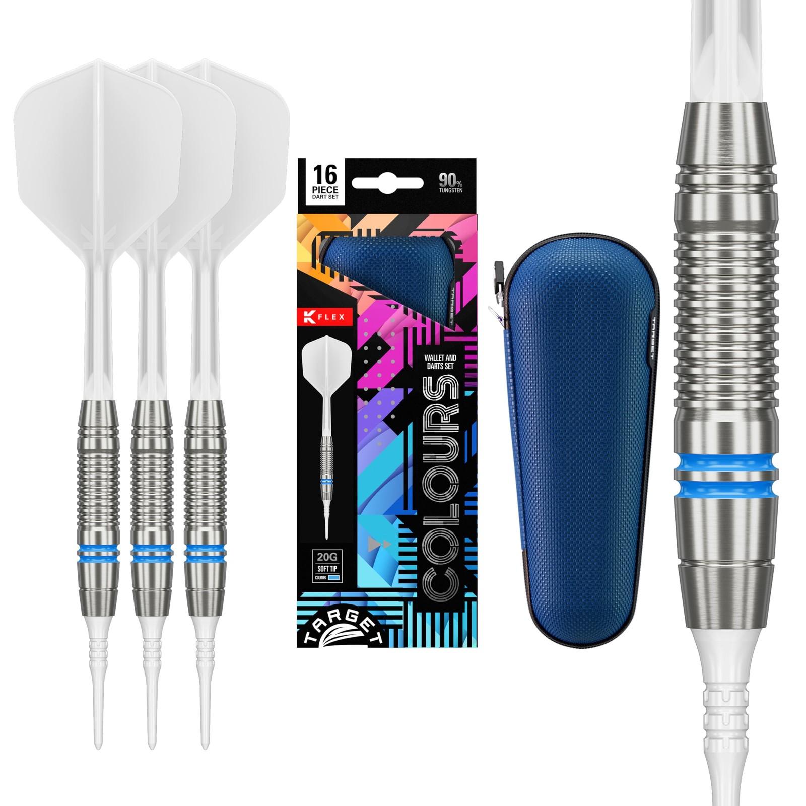 TARGET COLOURS GEN4 BLUE 90% 20G 2BA SOFT TIP DARTS