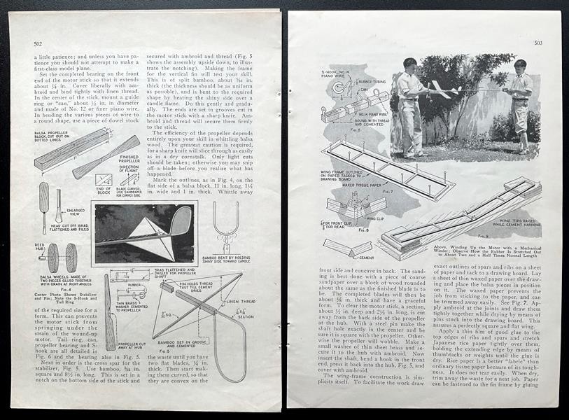 “Make This Prize-Winning Tractor Monoplane” 1929 HowTo PLANS Rubber powered