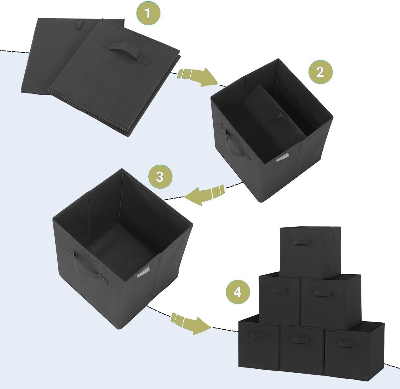 Storage Cubes, 11-inch Cube Storage Boxes, Set of 8