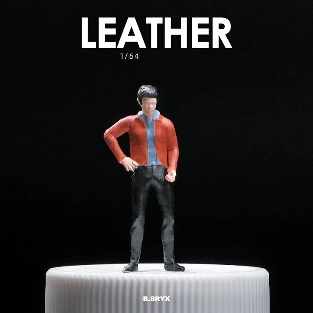 1:64 Painted Figure Mini Model Miniature Resin Diorama Sand Leather Jacket Man