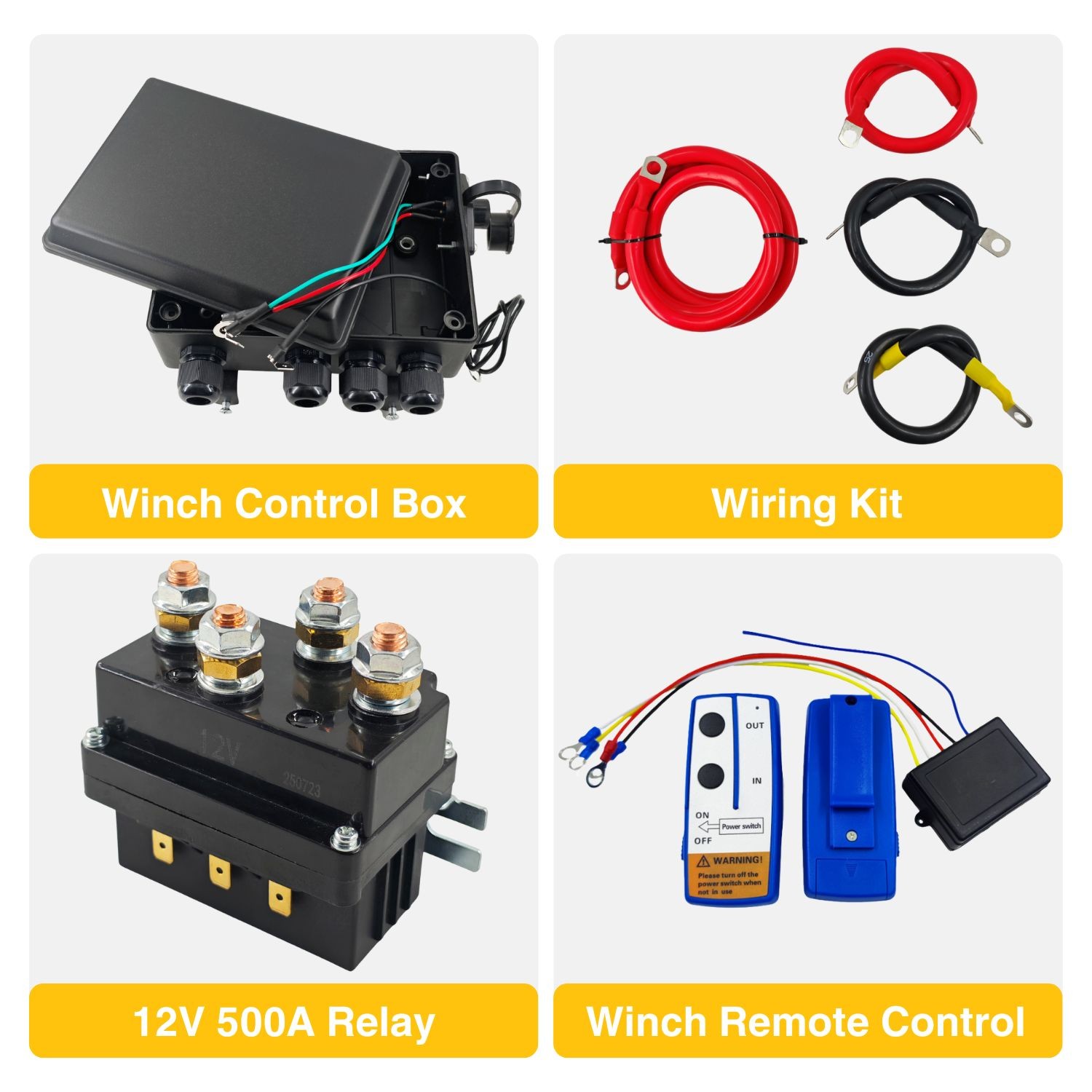 500A Winch Solenoid Relay & Control Box Wireless Remote Controllers 8000-20000lb