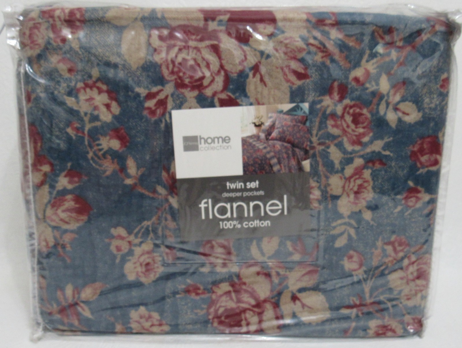 VTG JCPenney Home Twin Flannel Sheet Set w/ Deep Pockets 3 Piece Floral Norfolk