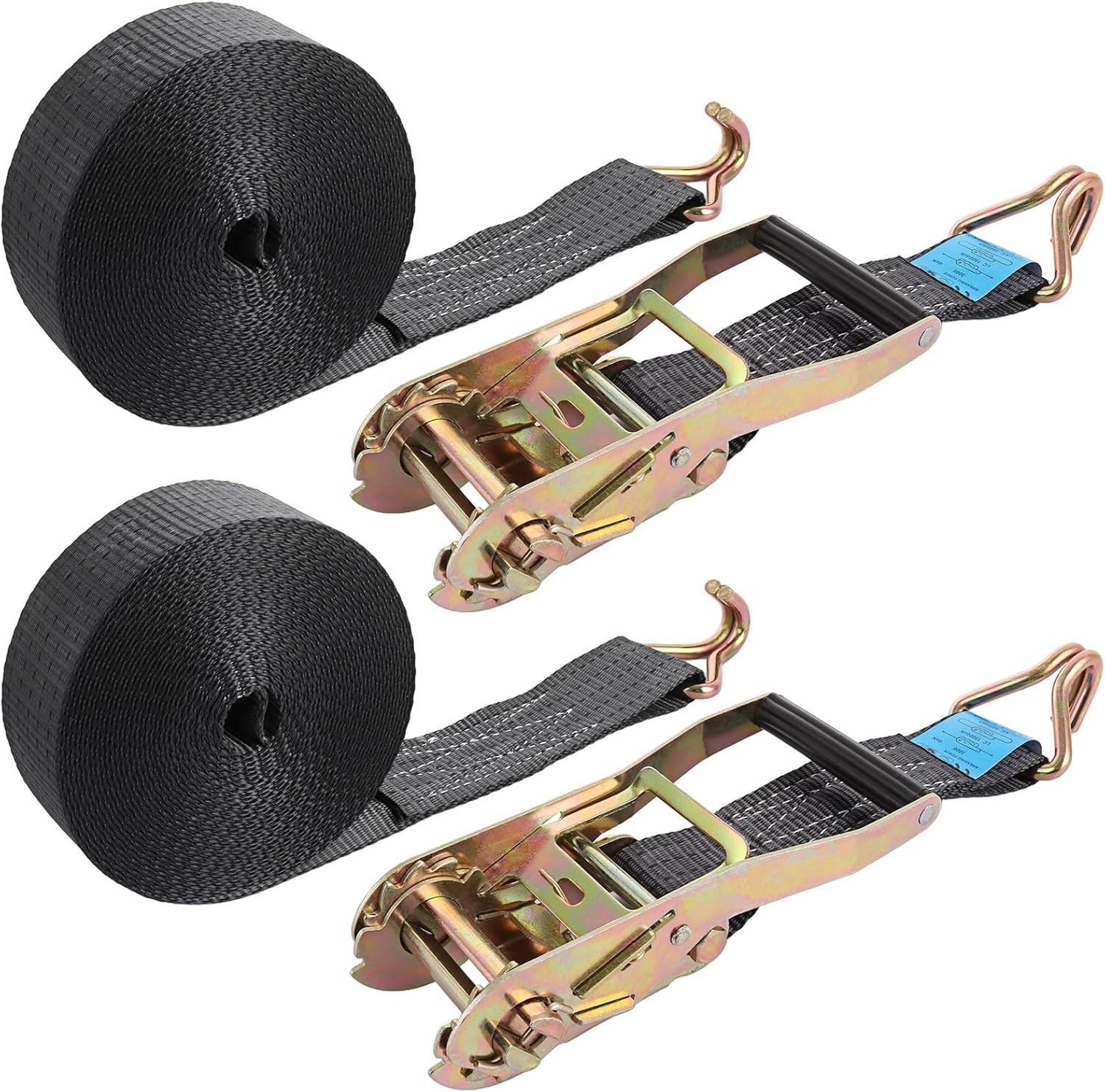 Heavy Duty Ratchet Straps 5cm x 10m 5000kg Adjustable TieDown Straps Metal Black