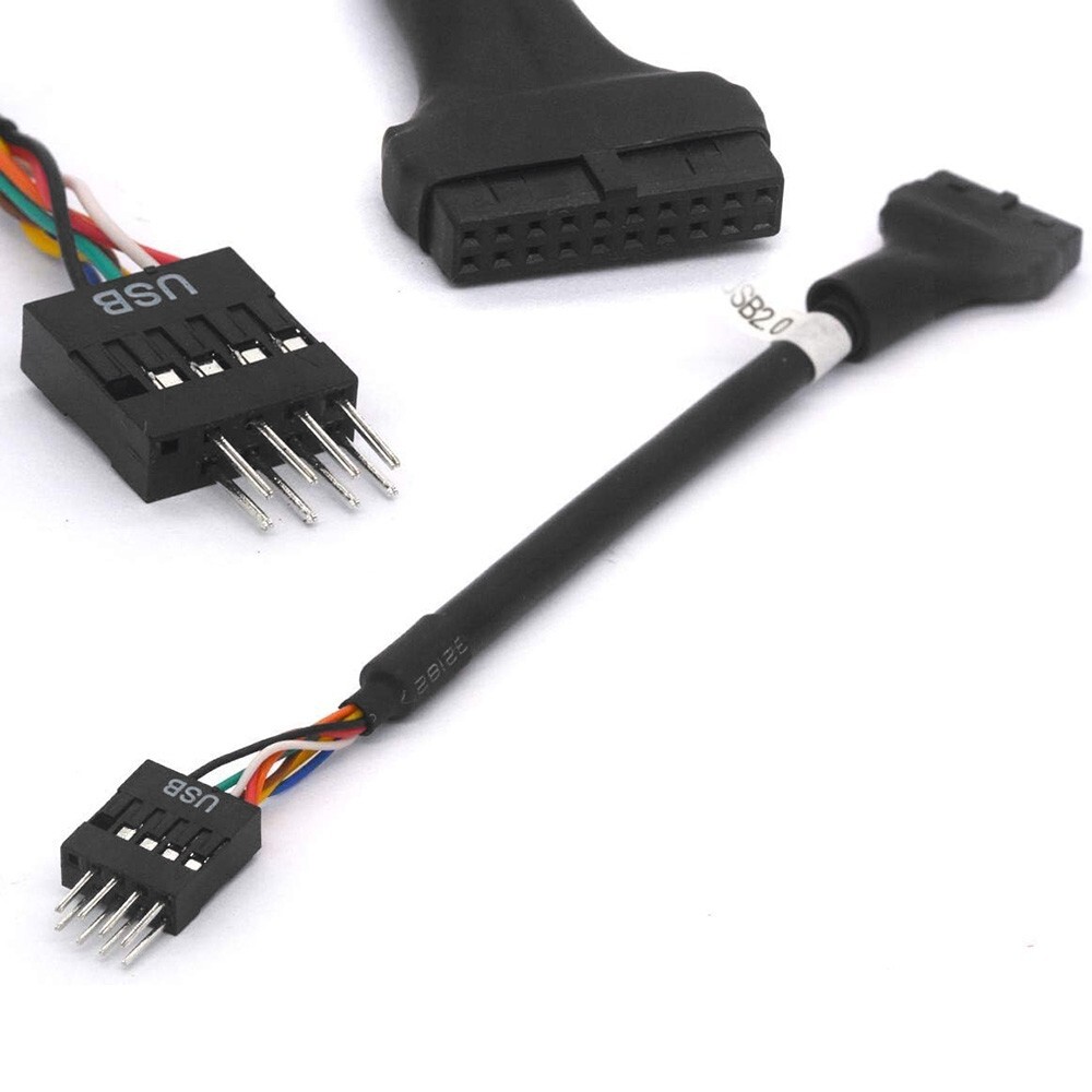2x USB 3.0 19 Pin Female to USB 2.0 9 Pin Male PC Motherboard Cable Adapter