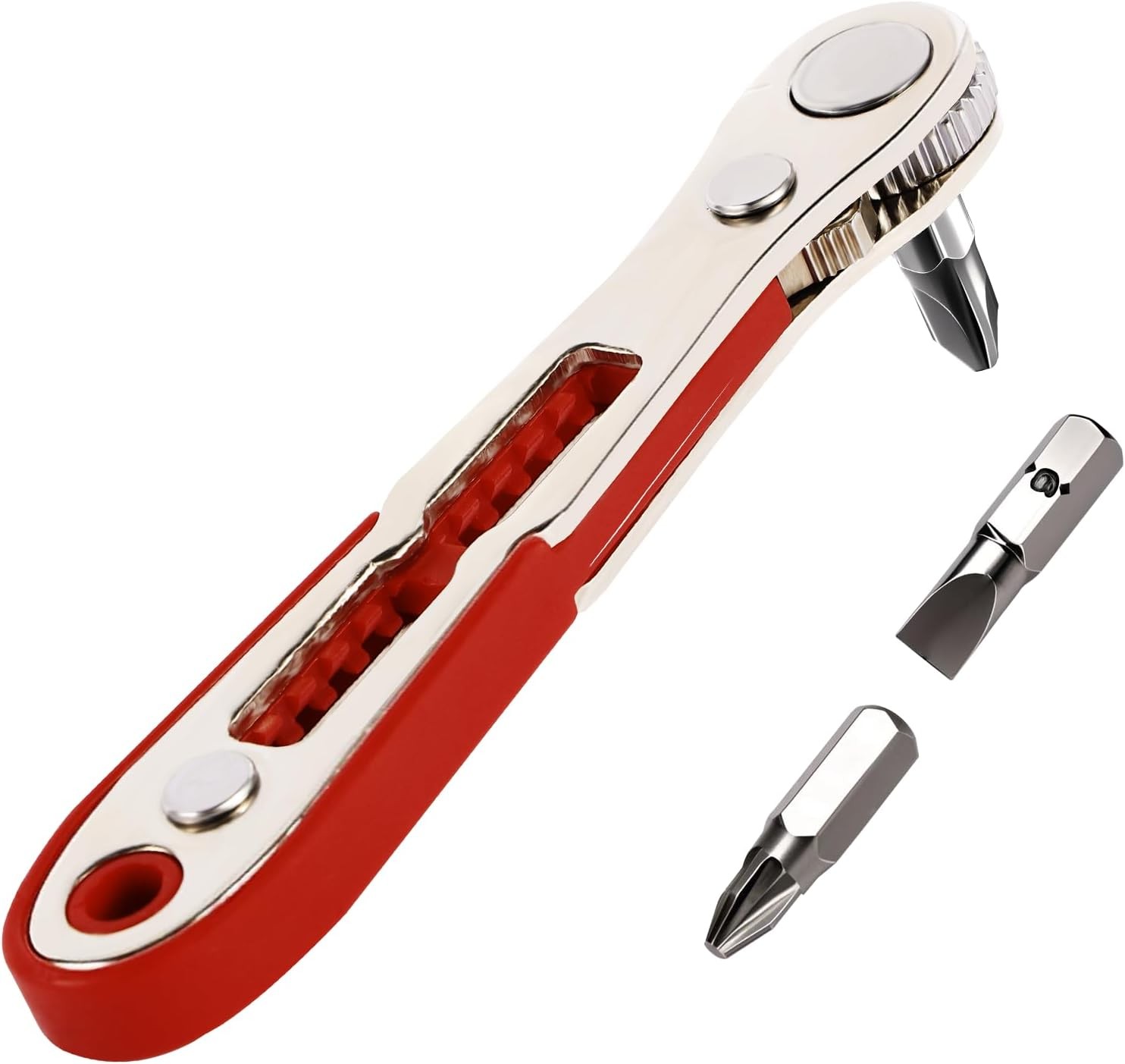 22-in-1 Magnetic Ratchet Screwdriver Set Mini Offset Wrench 20 Bits Tool Kit