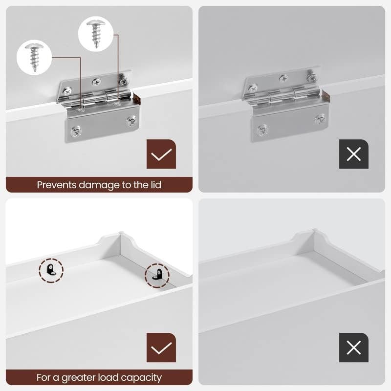 Storage Chest Storage Bench W/ 2 Safety Hinges Farmhouse Style Home