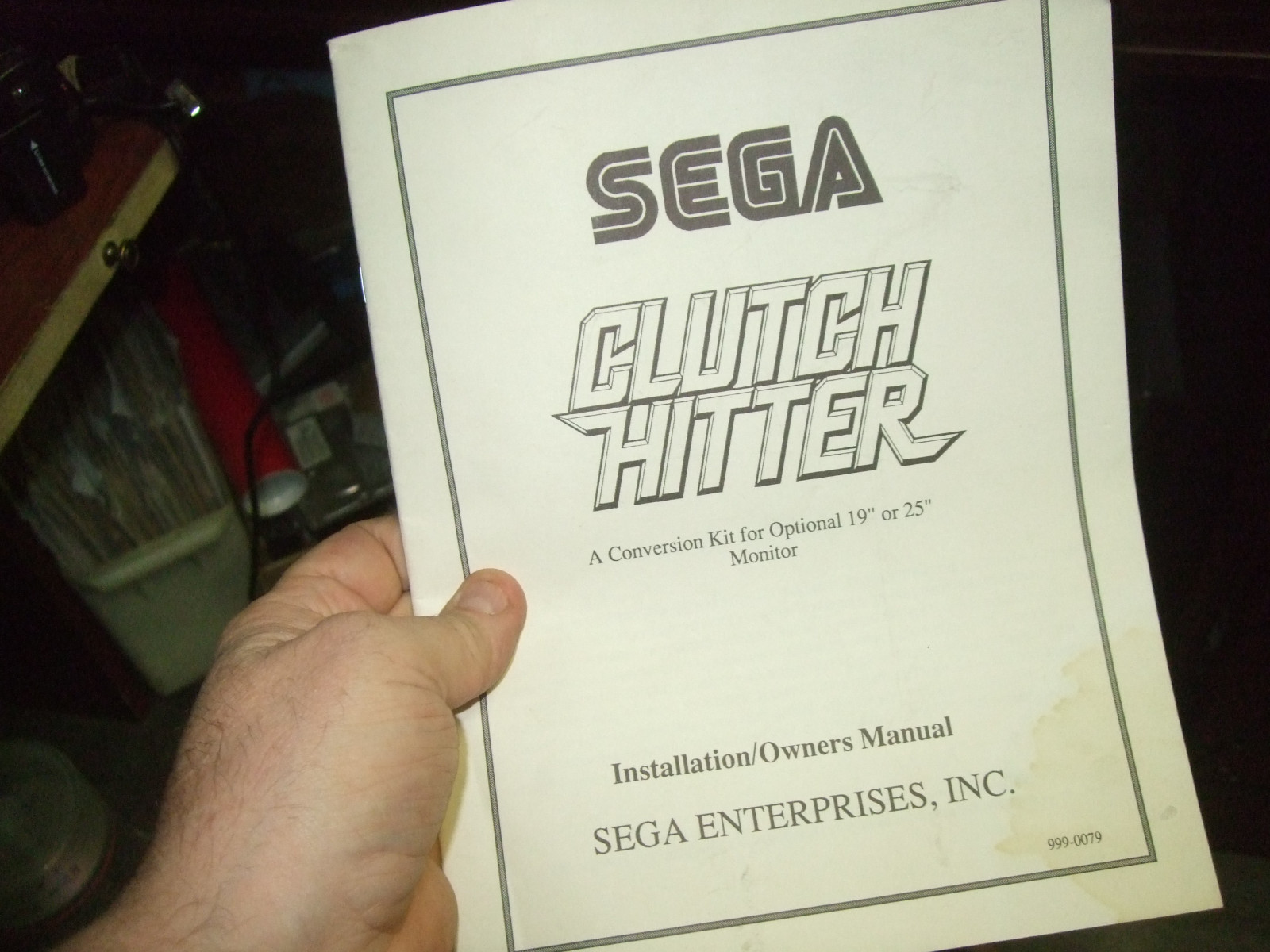Sega CLUTCH HITTER Arcade Video Game Manual - good used original