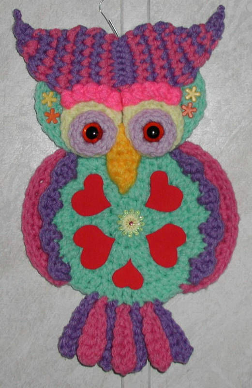 Hand Crocheted Owl Handmade Dreamful Owl Pot Holder Wall Decoration