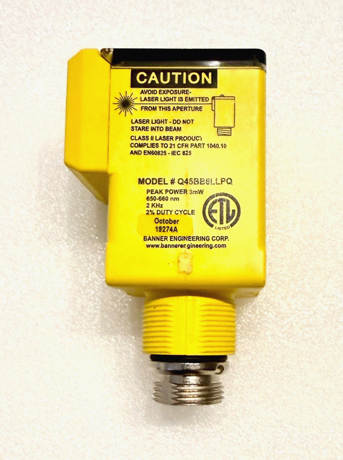 Banner Engineering Laser Sensor Q45BB6LLPQ  - Brand New USA