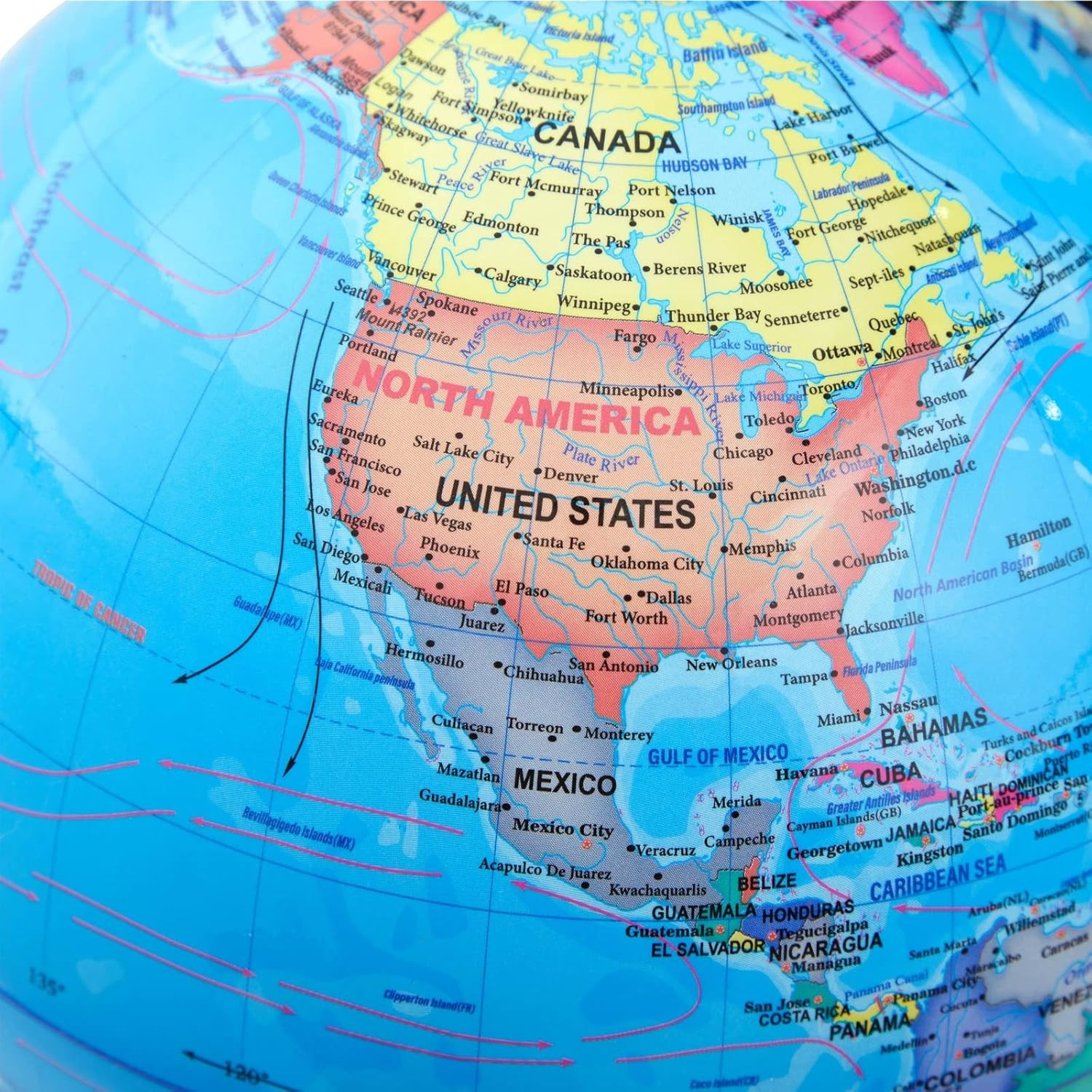 8-Inch Multicolor World Globe with Plastic Stand for Kids & Classroom Decor