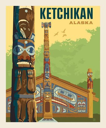 KETCHIKAN National Parks Poster Panel - 36"x43.5", Digitally Printed - 100