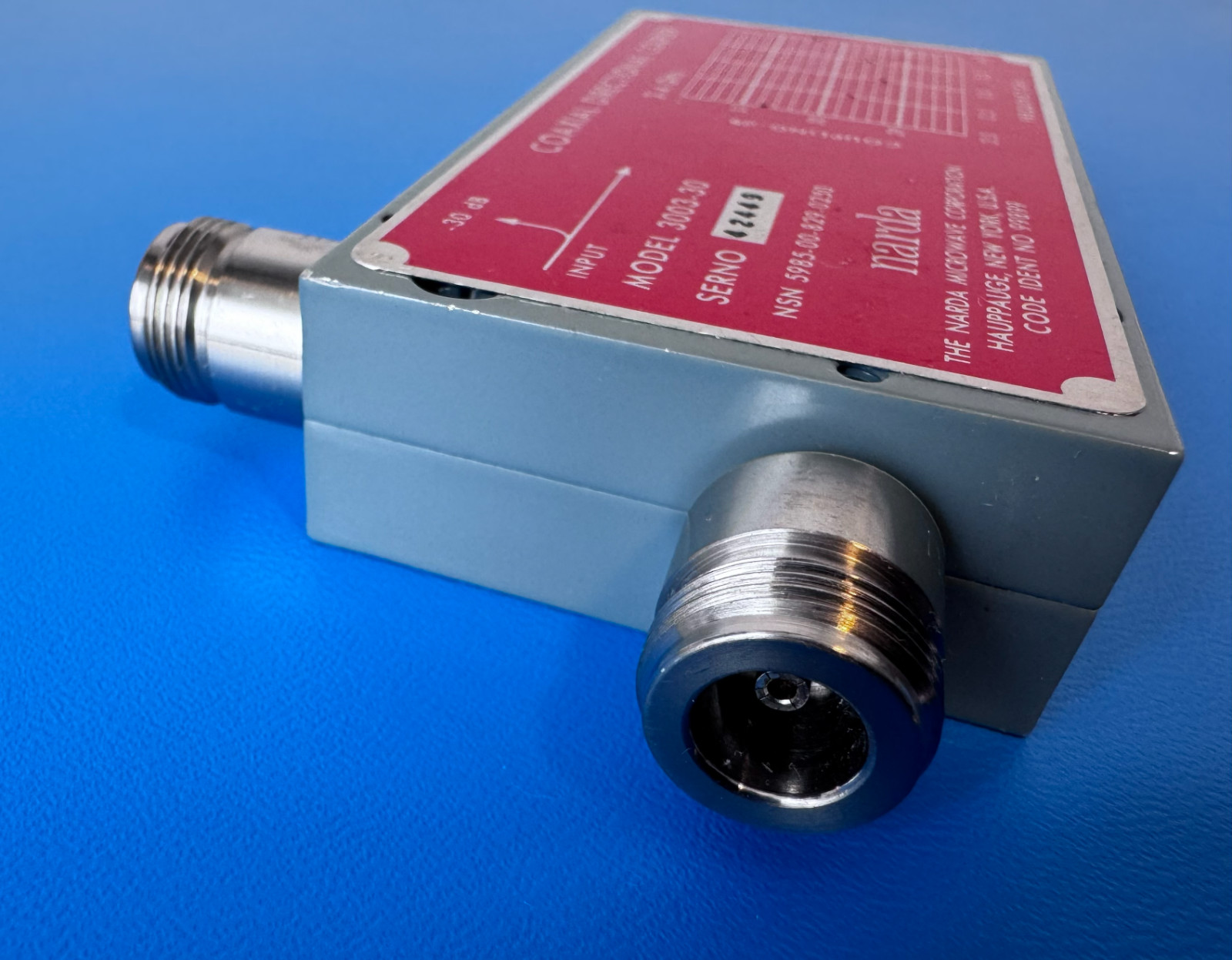 Narda 3003-30 Directional Coupler 2-4 GHz 30 dB Type-N 50 Ohm Tested