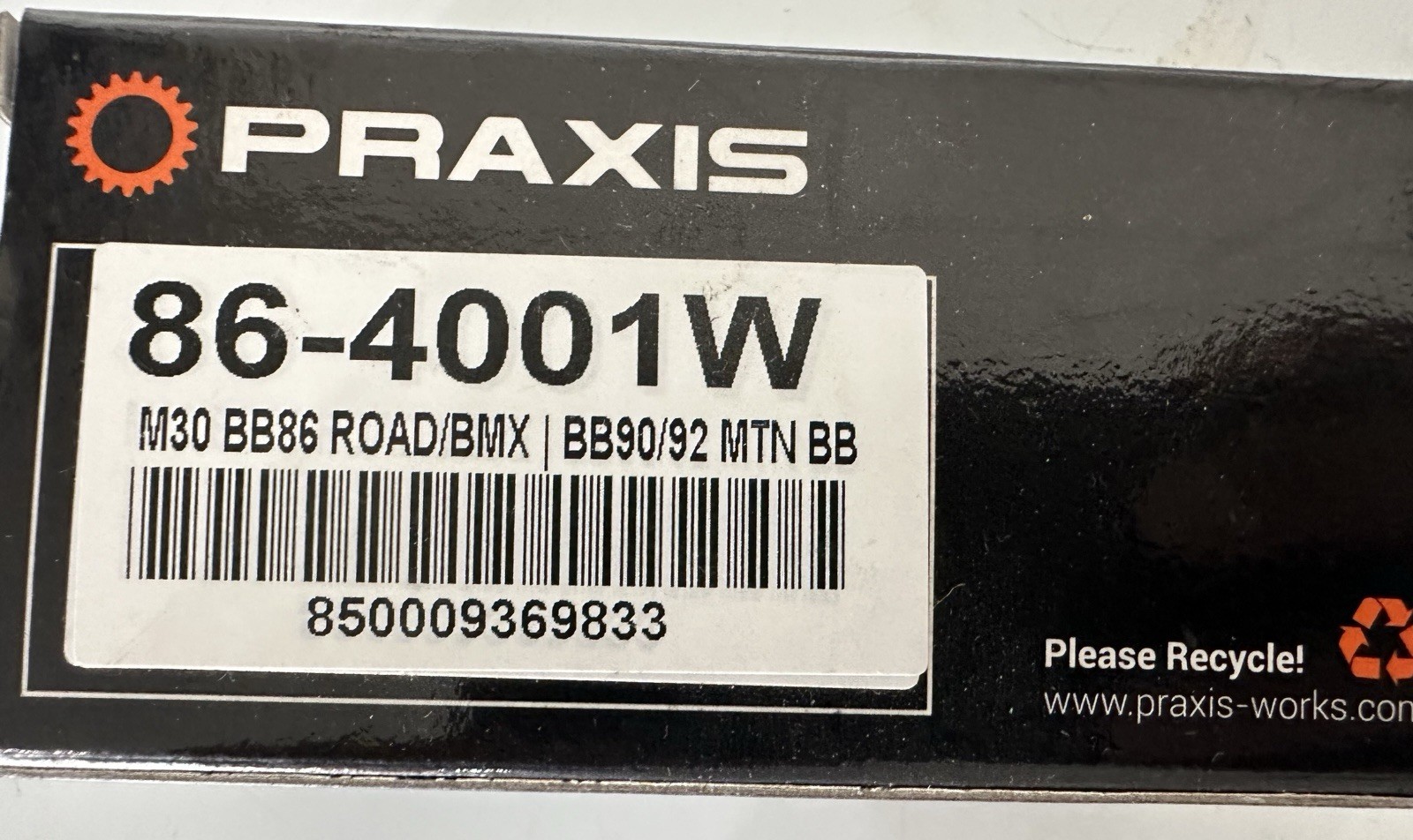 Praxis Works M30 BB86 BLK 86-4001B - NEW