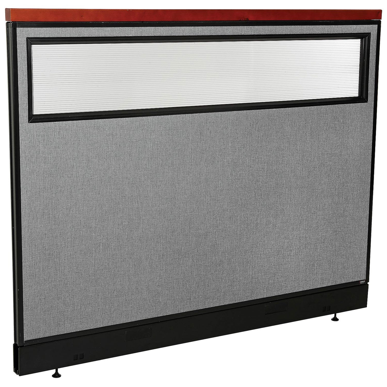 60-1/4"W x 47-1/2"H Deluxe Office Partition Panel with Partial Window  Pass-Thru