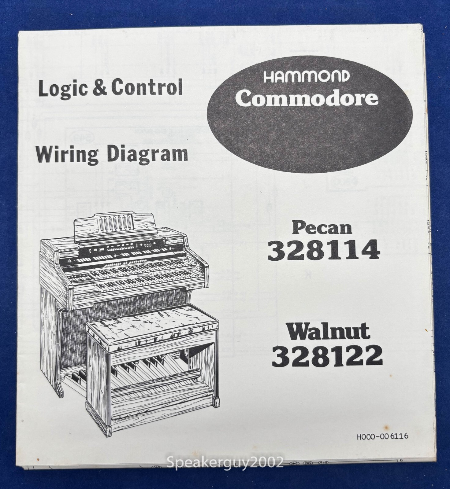 Hammond Organ Commodore Logic & Control Wiring Diagram / 328114 328122