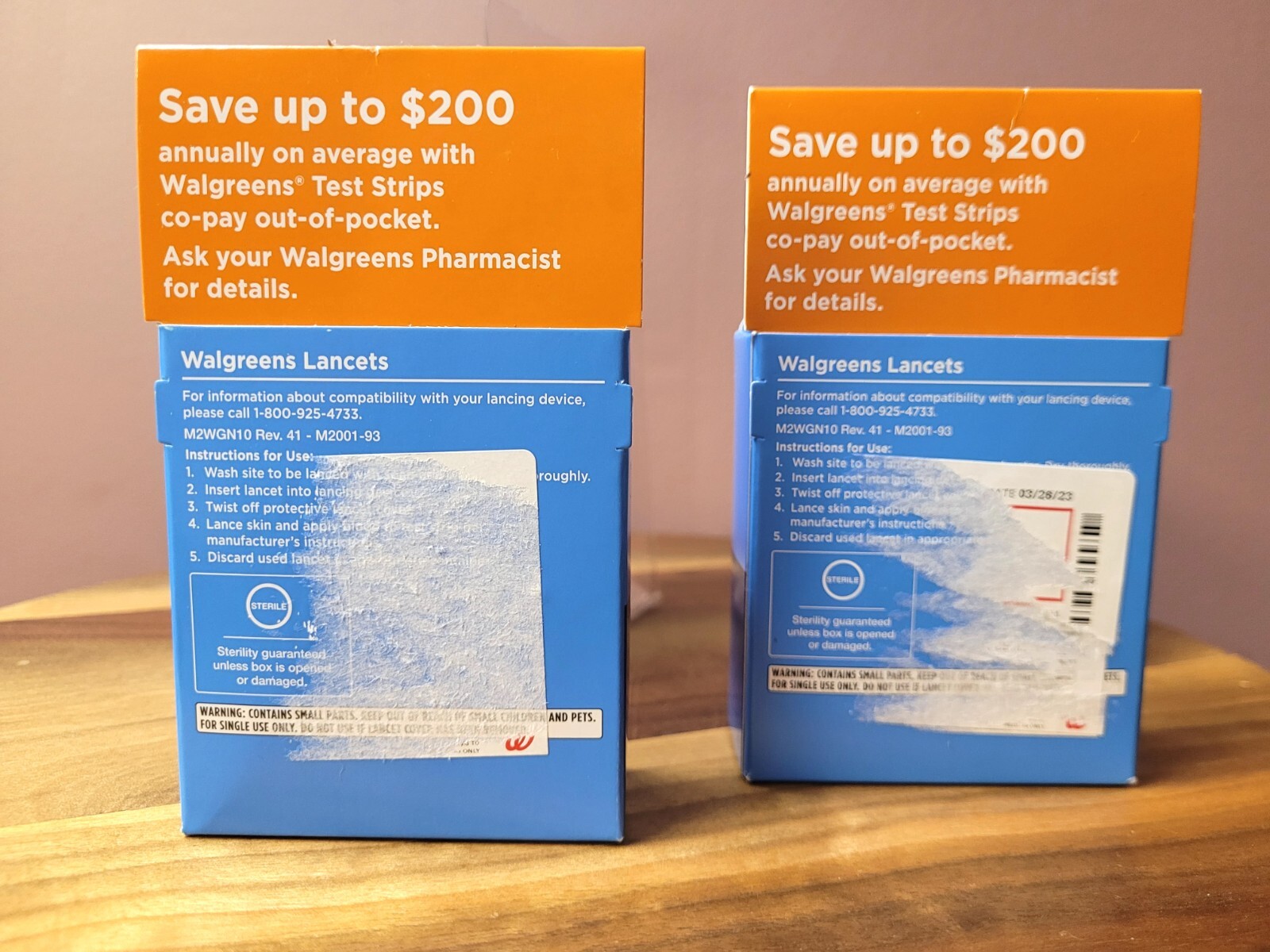 Walgreens 200 Lancets 30G with Adjustable Lancing Device EXP 08/27