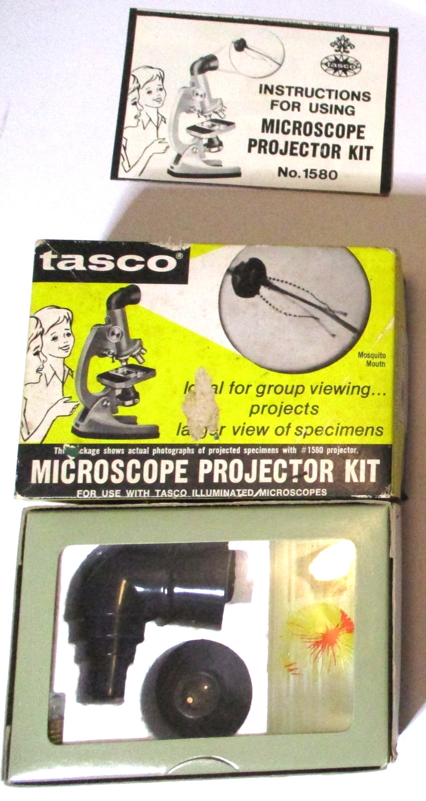 NOS OPEN BOX VINTAGE TASCO 1580 MICROSCOPE PROJECTOR KIT LEARNING CHILDREN'S TOY