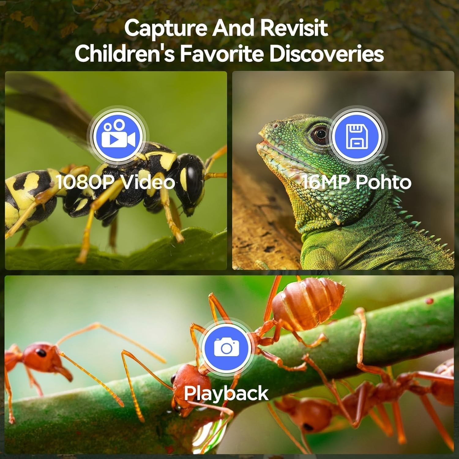 Discover Science with P30 Kids Microscope - 2" LCD & Rechargeable Battery
