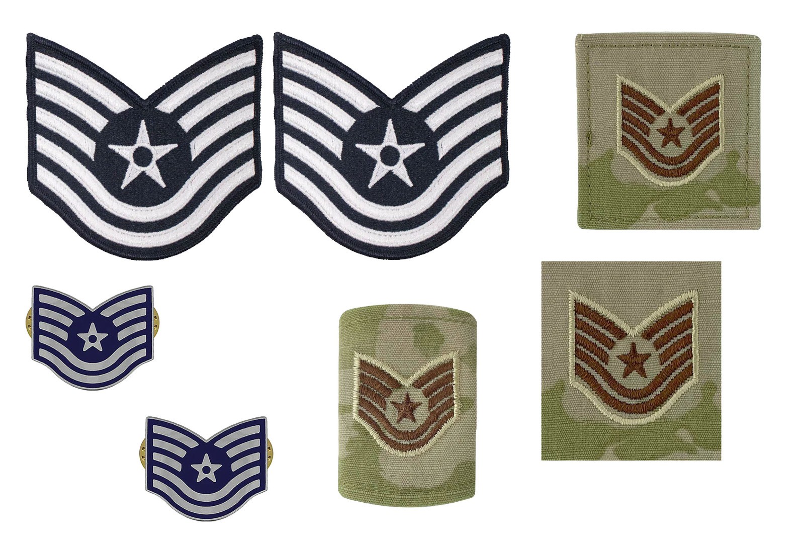 US Air Force E-6 Tech Sergeant Enlisted Rank Male Bundle-Military Issued
