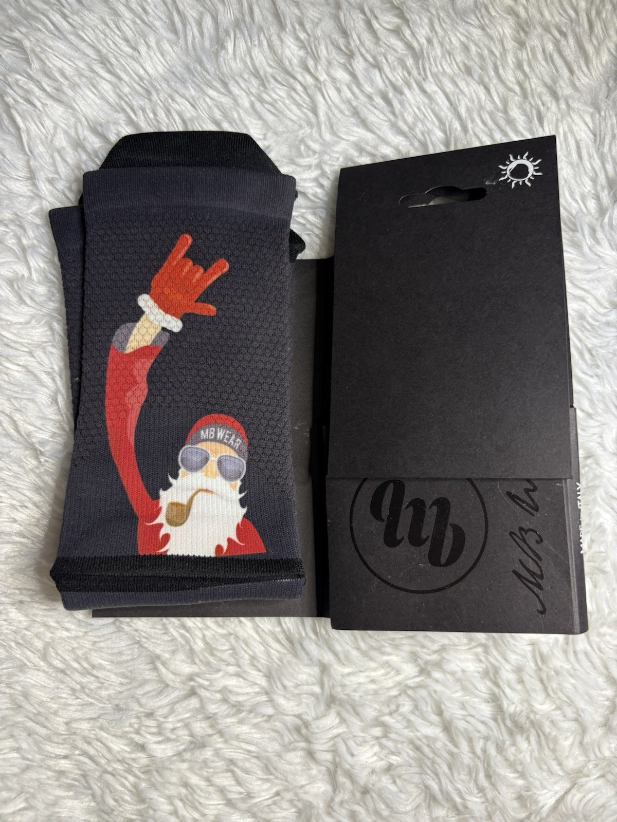 Cycling MB WEAR Rock And Roll Santa Claus Socks Mens Black