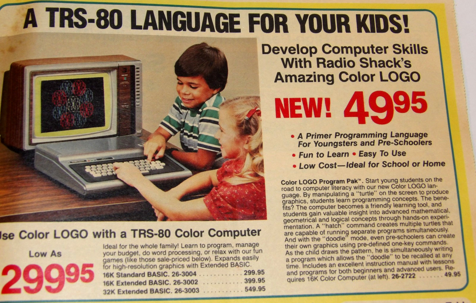 VTG 1983 RADIO SHACK SALE FLYER/TRS-80 Model III COMPUTERS/STEREOS/INTELLIVISION