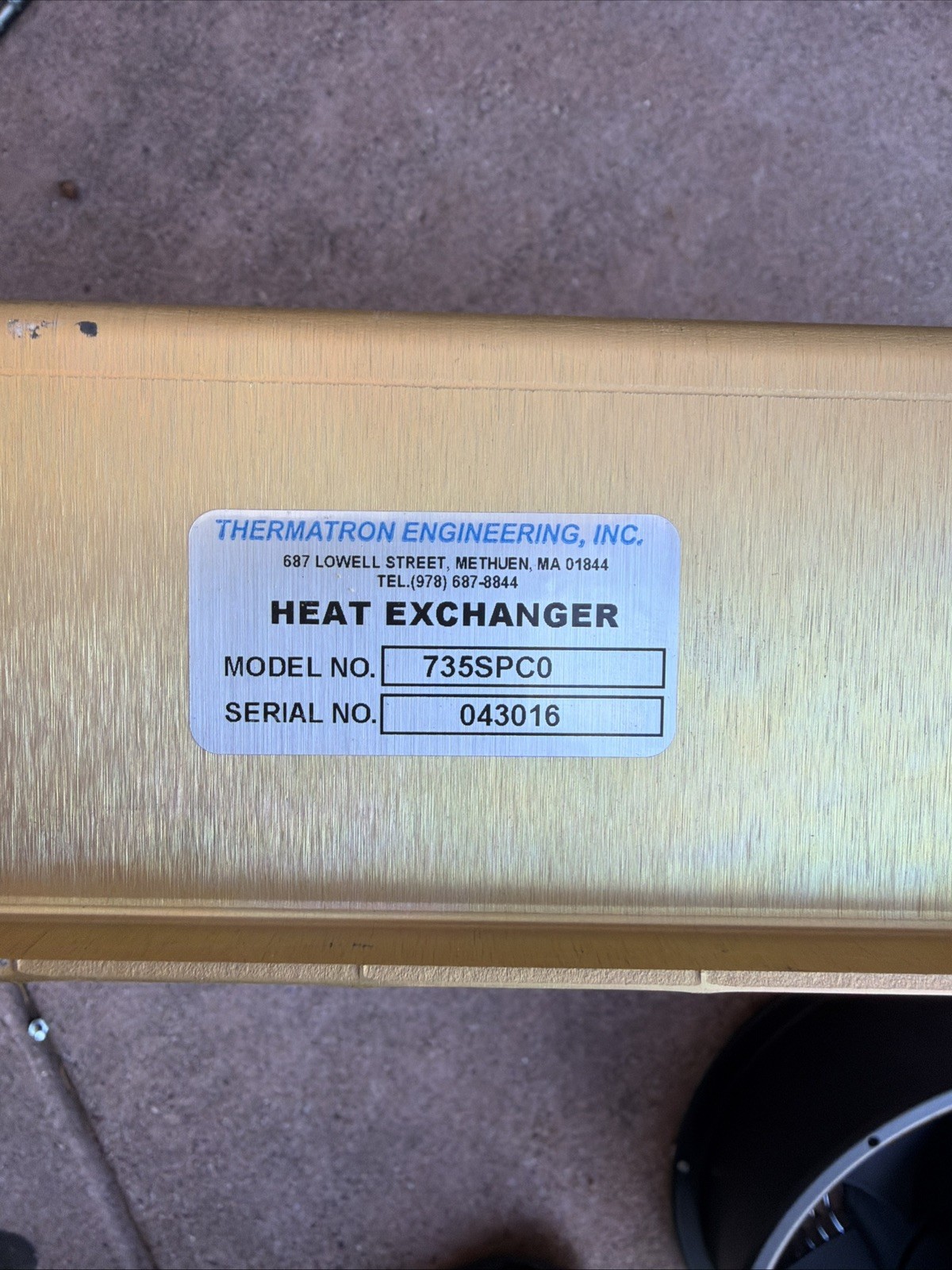Heat Exchanger Thermatron 735SPC0 SS Tubing Copper Fins Fan Orion OA254AN-22-3TB