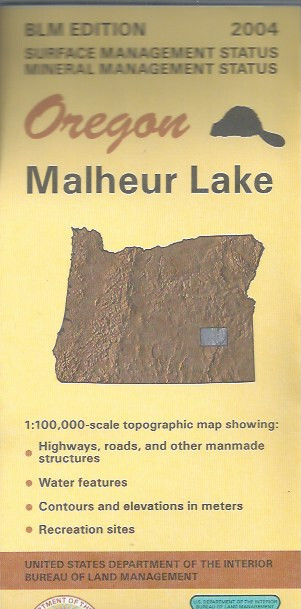 USGS 1:100,000 edition topographic map Malheur Lake Oregon