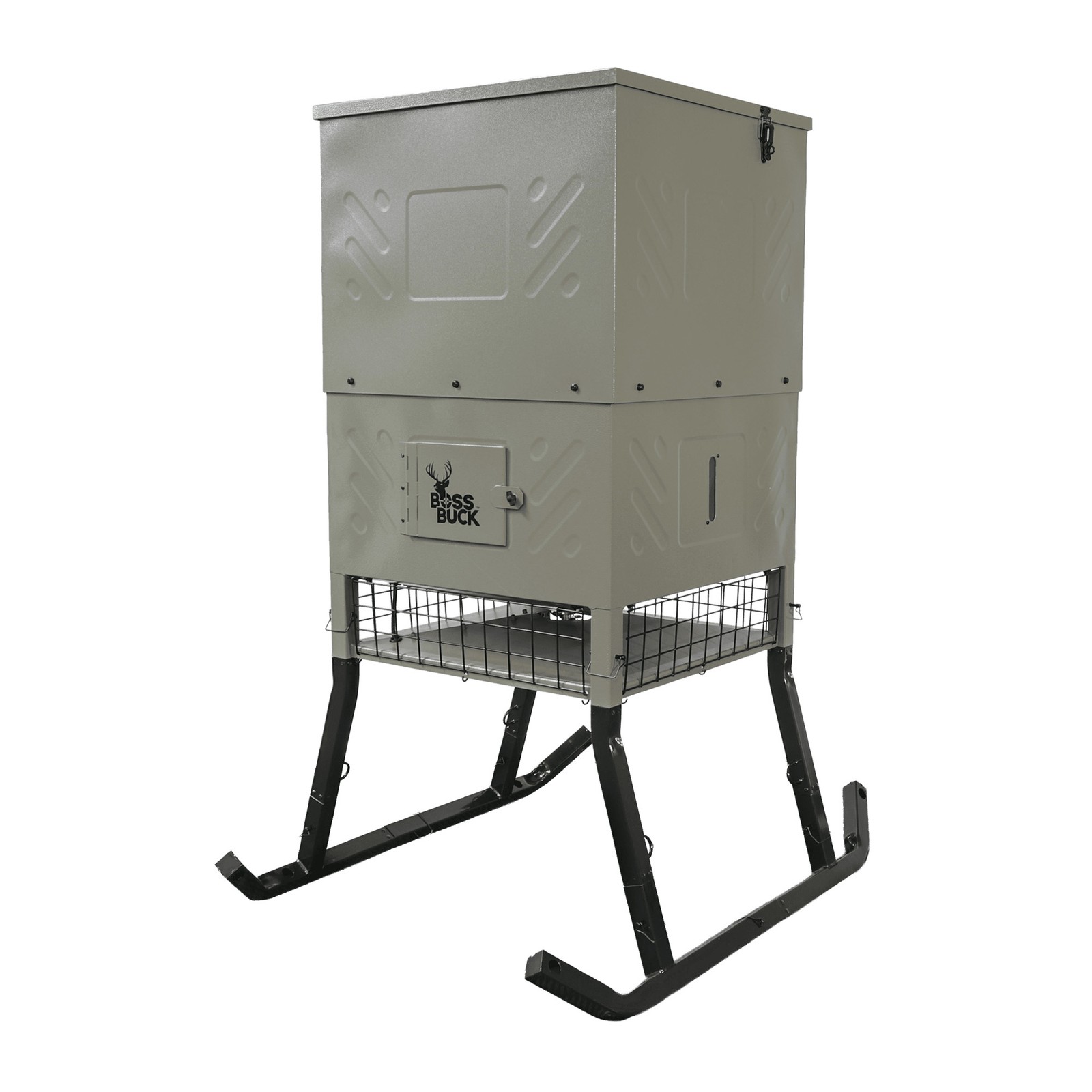 Boss Buck Stand & Fill Sled Feeder with Evolution Spin Plate, 600 Pound Capacity