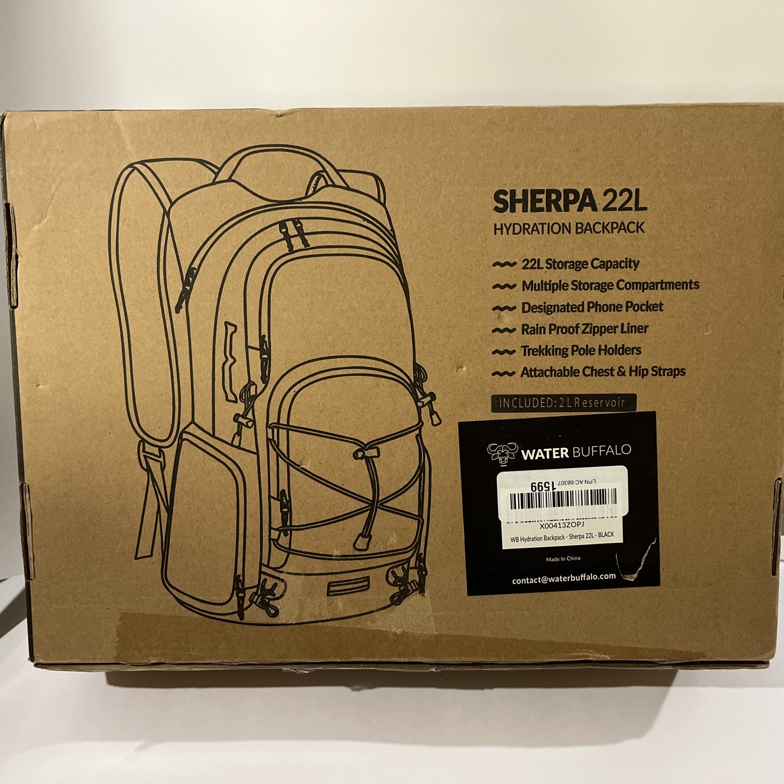 Sherpa Hiking Hydration Backpack – 22L Hiking Backpack with Water Bladder, Ph...