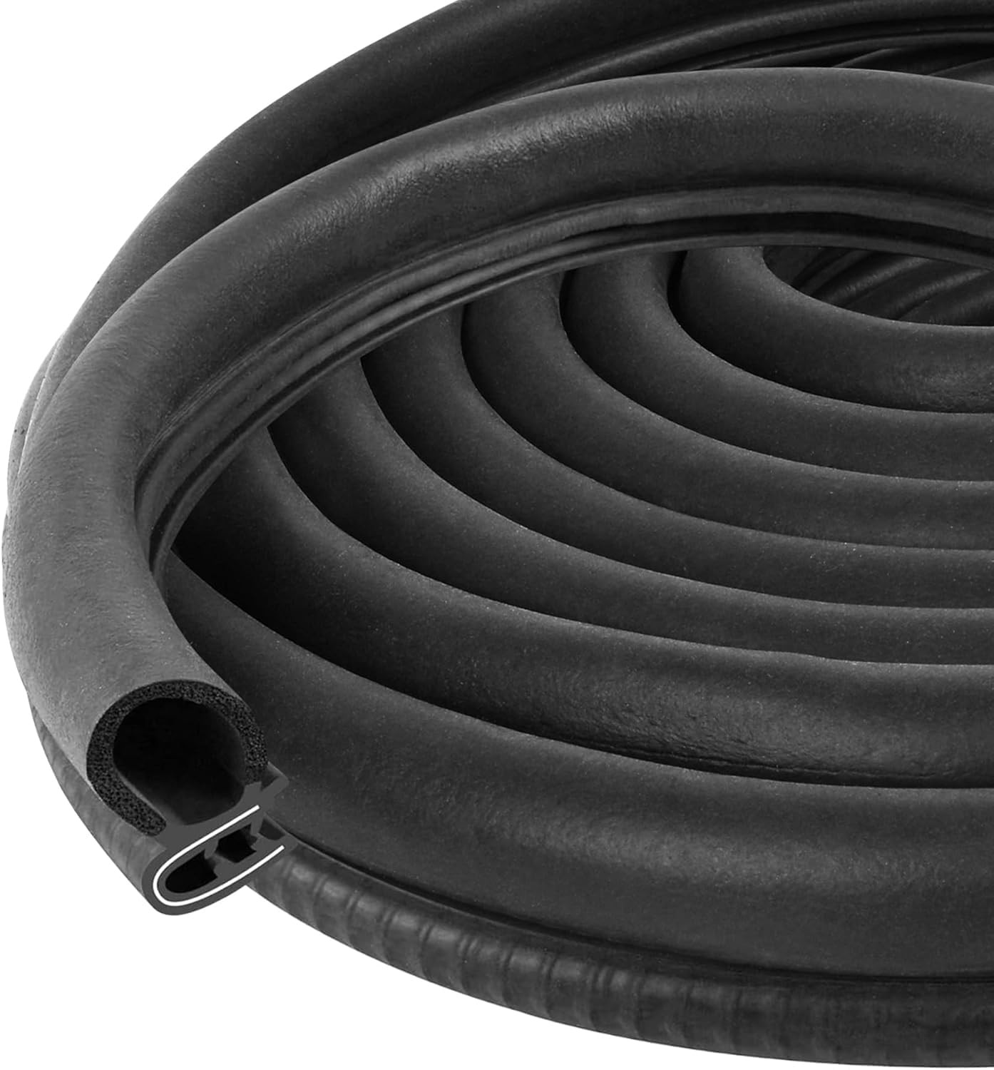 Automotive Door Gasket Seal Strip - 30ft Rubber Trim