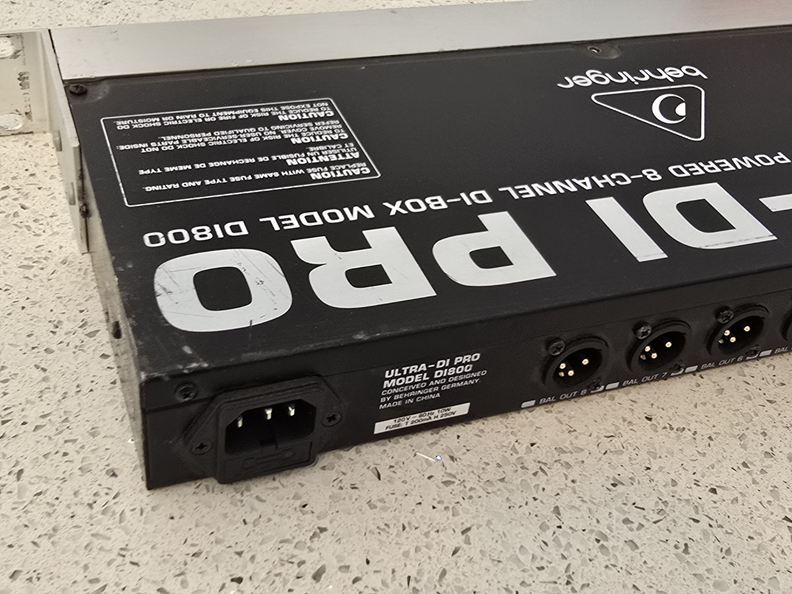 Behringer Ultra-DI Pro DI800 Phantom Powered 8 Channel Direct DI-Box Untested