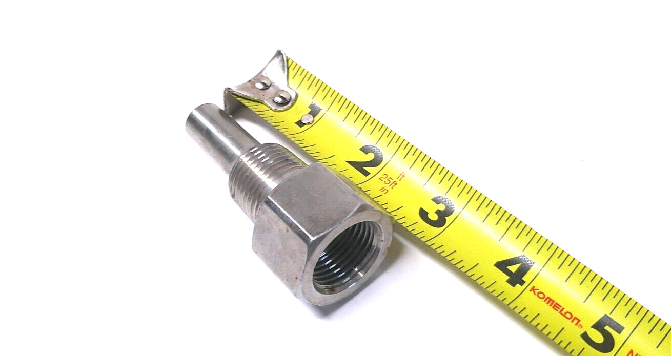 Thermowell 304ss 1/2" FPT x 1" L x 1/2" MTP Machined Tube    Z250