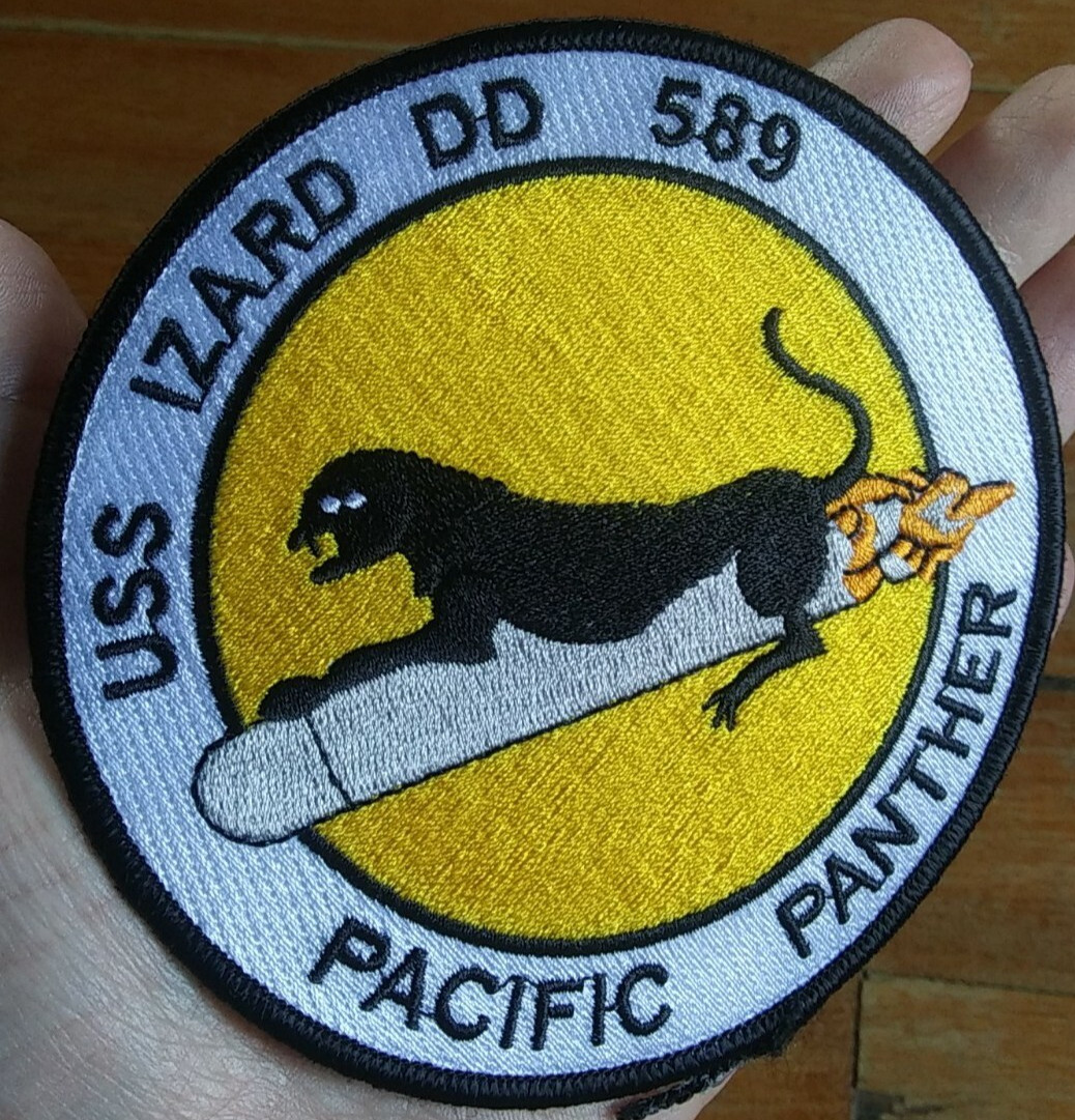 USS IZARD DD-589 ~ PACIFIC PANTHER ~ Embroidered USN Military Navy Patch