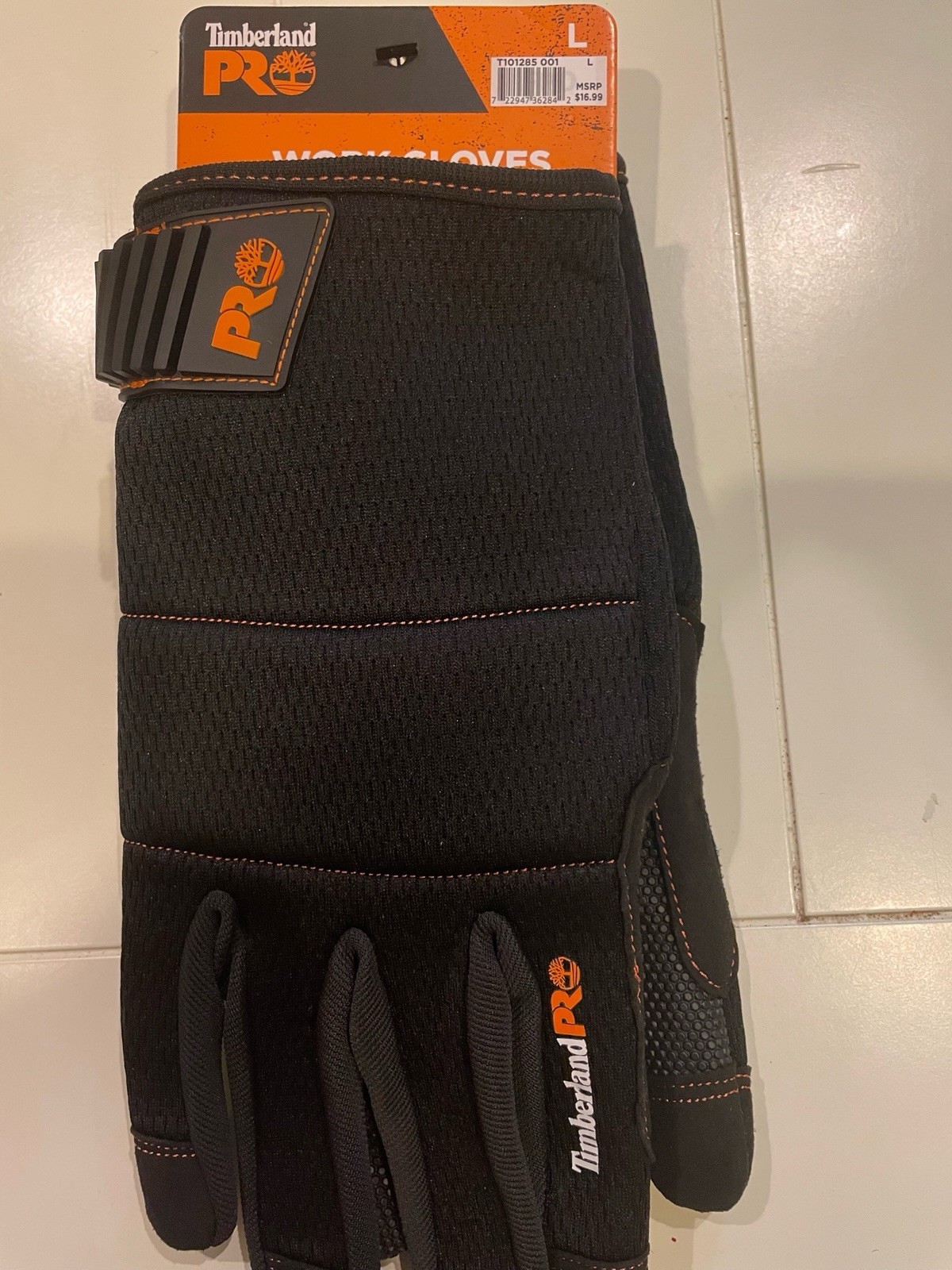 Timberland PRO Men's LOW IMPACT Black WORK GLOVE Size Large NEW WITH TAG