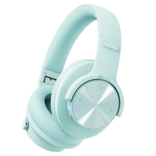B8 Bluetooth Over Ear Headphones - 120H Playtime - 3 EQ Modes - Low Cyan