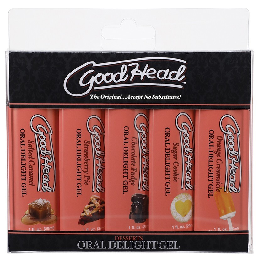 GoodHead Oral Delight Gel Dessert Flavors 5PacK Water-Based Oral Sex Lube