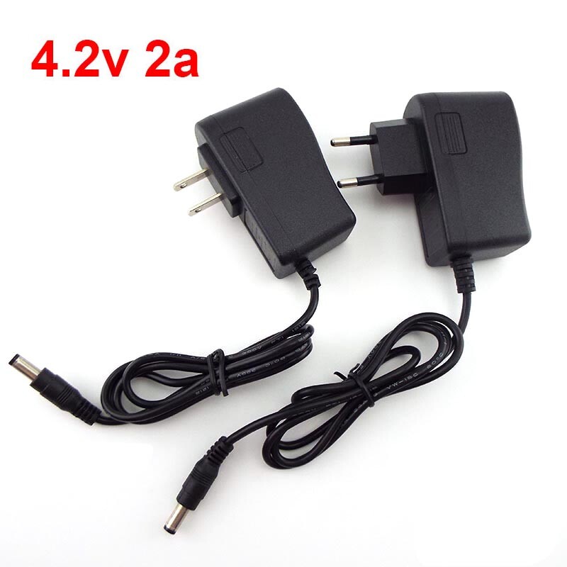 For 18650 Lithium Battery 4.2V 2A DC Adapter Power Supply Charger 5.5*2.5MM plug