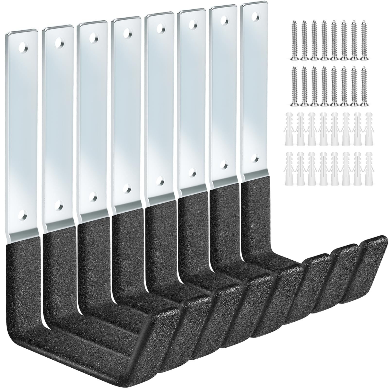 TVKB Garage Hooks Heavy Duty Bike Hooks for Garage Set of 8 Tool Organizers a...