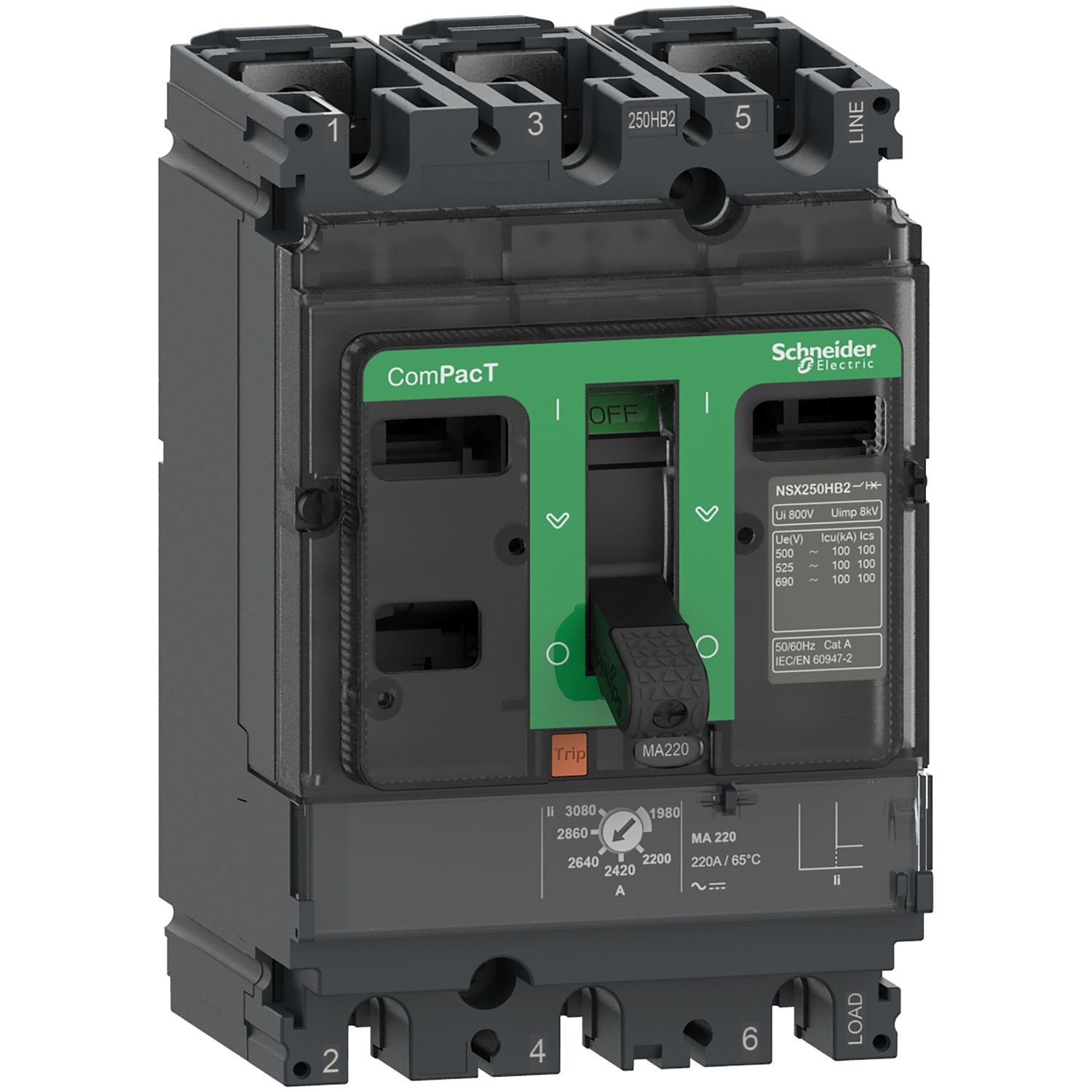 Schneider C10N3MA100 NSX100N 50kA AC 3P3D 100A MA