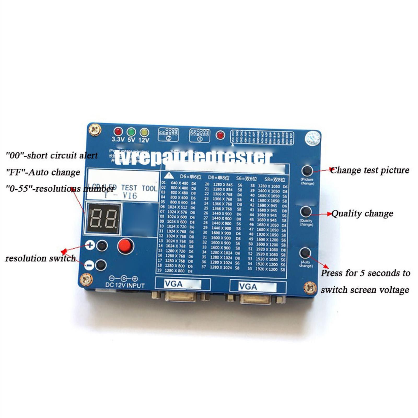 HD1920*1200 Computer Laptop TV LCD/LED Test Tool Panel Tester Support 7"-84"