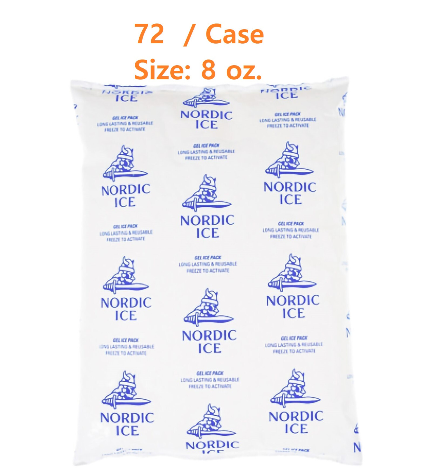 72 Pack, Nordic Ice Refrigerant Gel Pack 8 oz. For Safe Transport REF# NI8