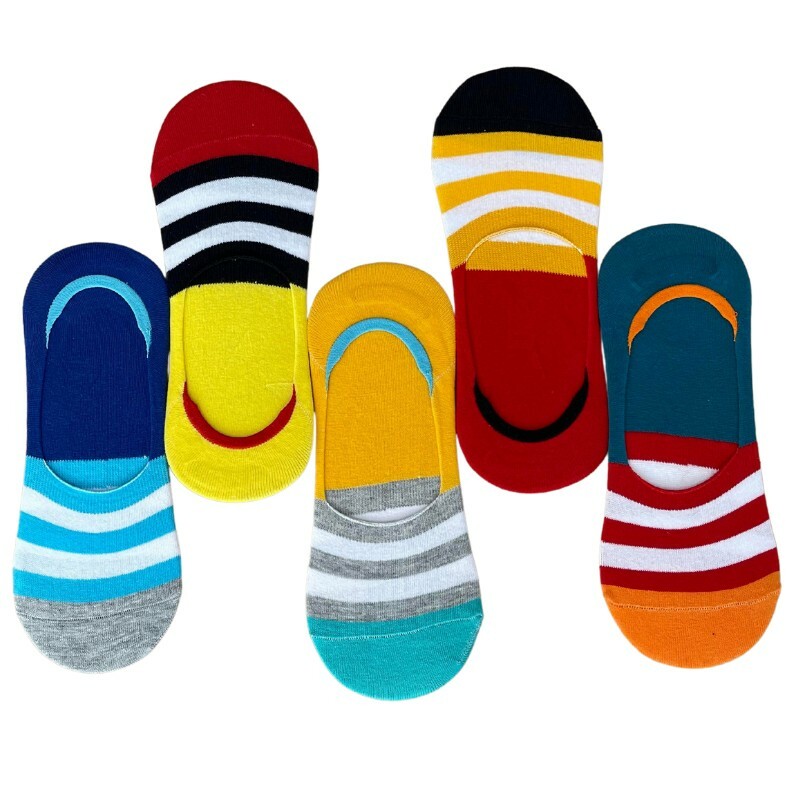 No Show Socks | Invisible Socks | 5 Pair Colorful Socks | Non Slip Gel | Low Cut