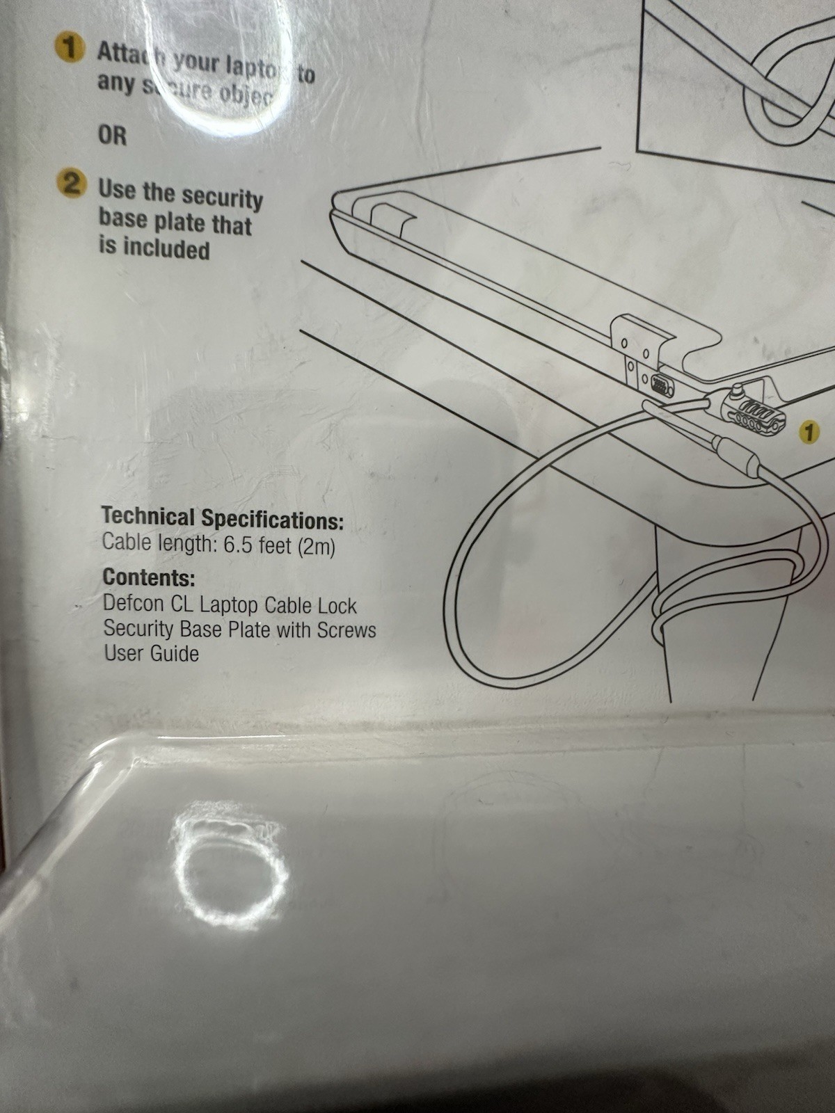 TARGUS DEFCON LAPTOP COMBINATION CABLE LOCK 6.5 FT