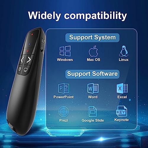 Wireless Presentation Clicker PowerPoint Presenter Remote : USB Type Red Light