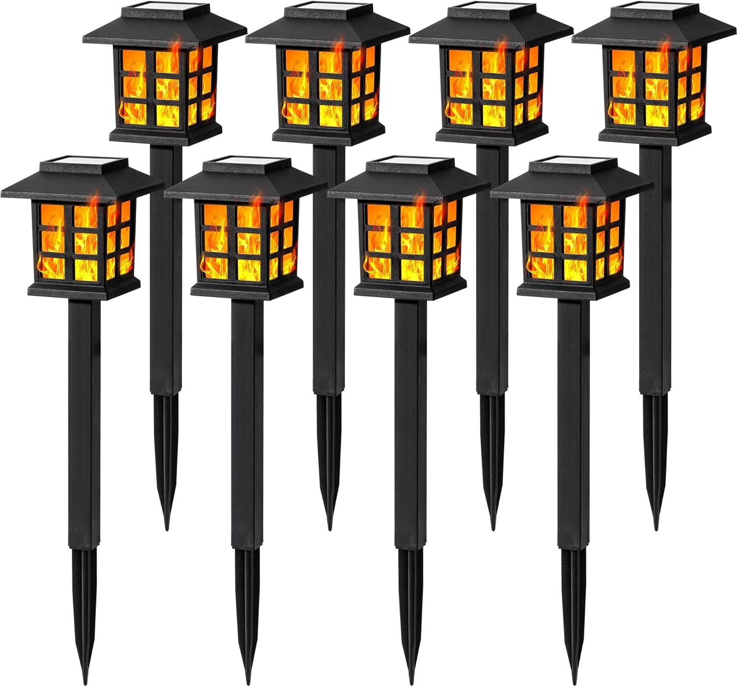 12 Pack LED Solar Walkway Lights IP65 Waterproof Outdoor Garden Path Lighting