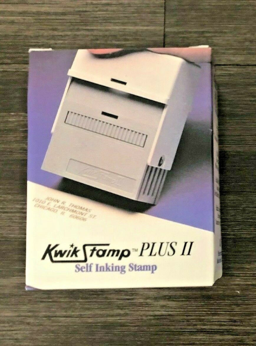 BRAND NEW KWIK STAMP Plus II 2 Custom Stamp - Stamps Self Inking VINTAGE